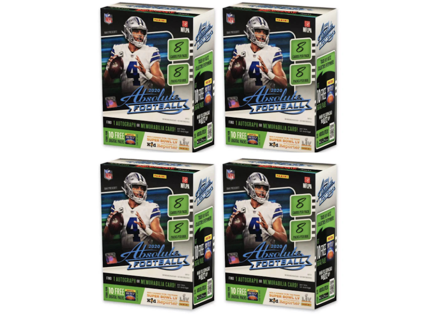 2020 Panini Absolute Football Blaster Box 4x Lot