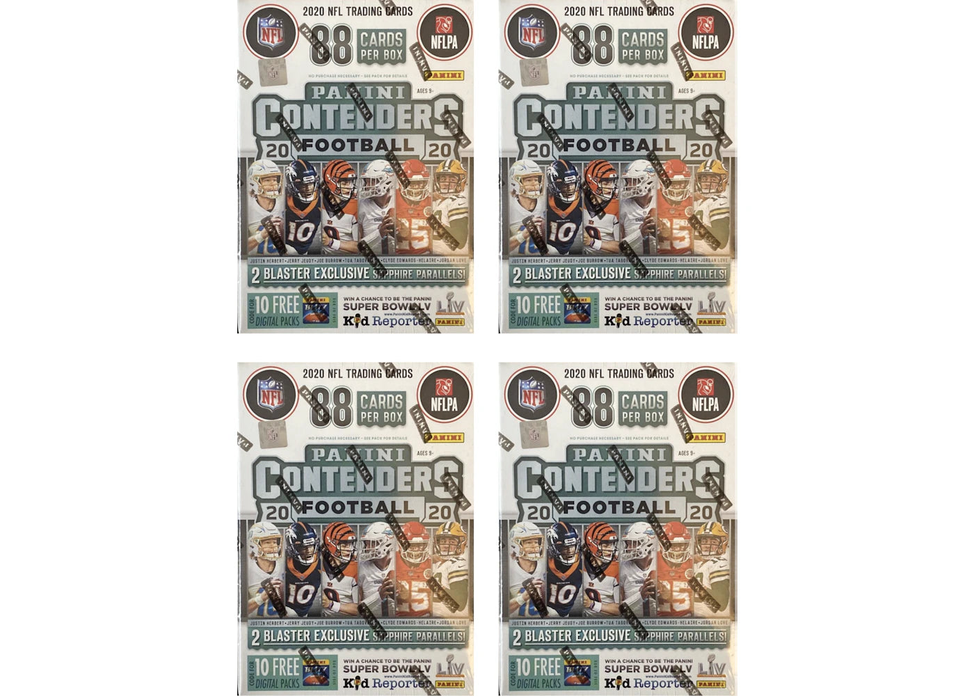 2020 Panini Contenders Football Fanatics Blaster Box 88 Cards 4x Lot