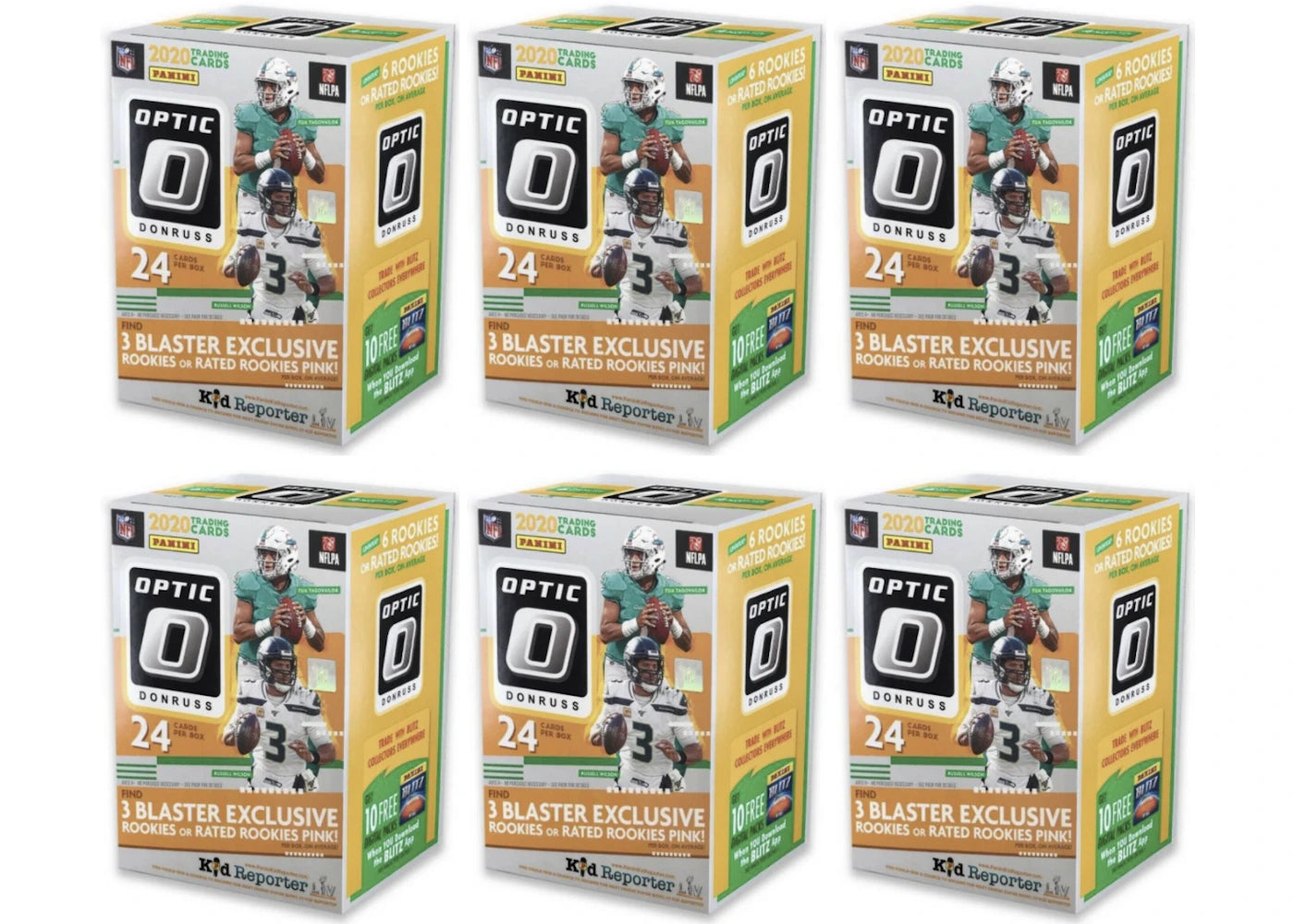 2020 Panini Donruss Optic Football Blaster Box (Pink Parallels) 6x Lot