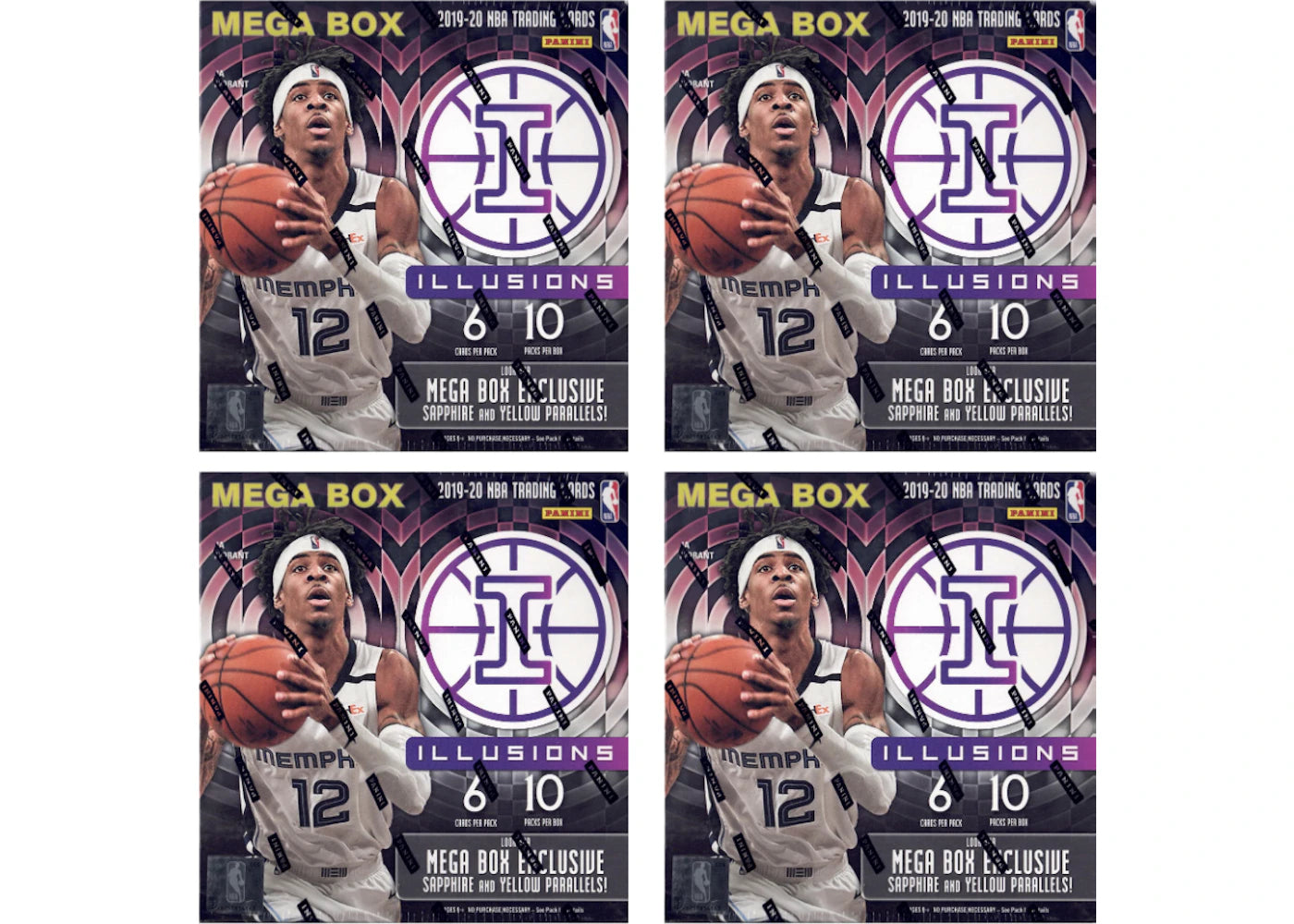 2019-20 Panini Illusions Basketball Mega Box 4x Lot