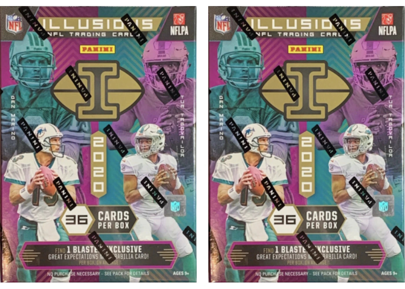 2020 Panini Illusions Football Blaster Box 2x Lot 36 ct.
