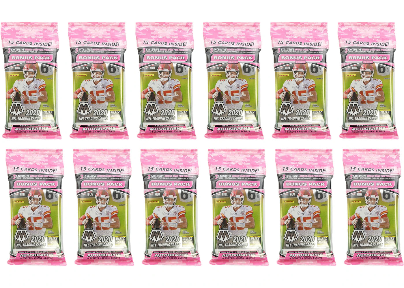 2020 Panini Mosaic Football Cello Pack 12x Lot