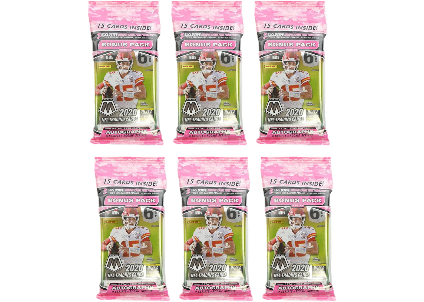 2020 Panini Mosaic Football Cello Pack 6x Lot