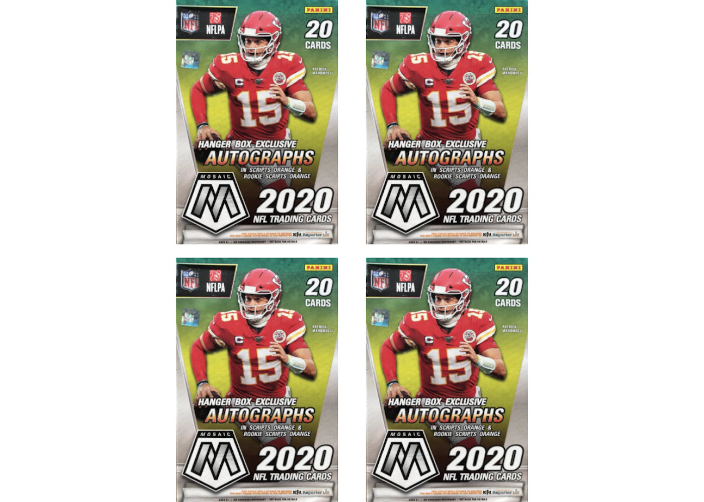 2020 Panini Mosaic Football Hanger Box Reactive Orange Parallels 4X Lot