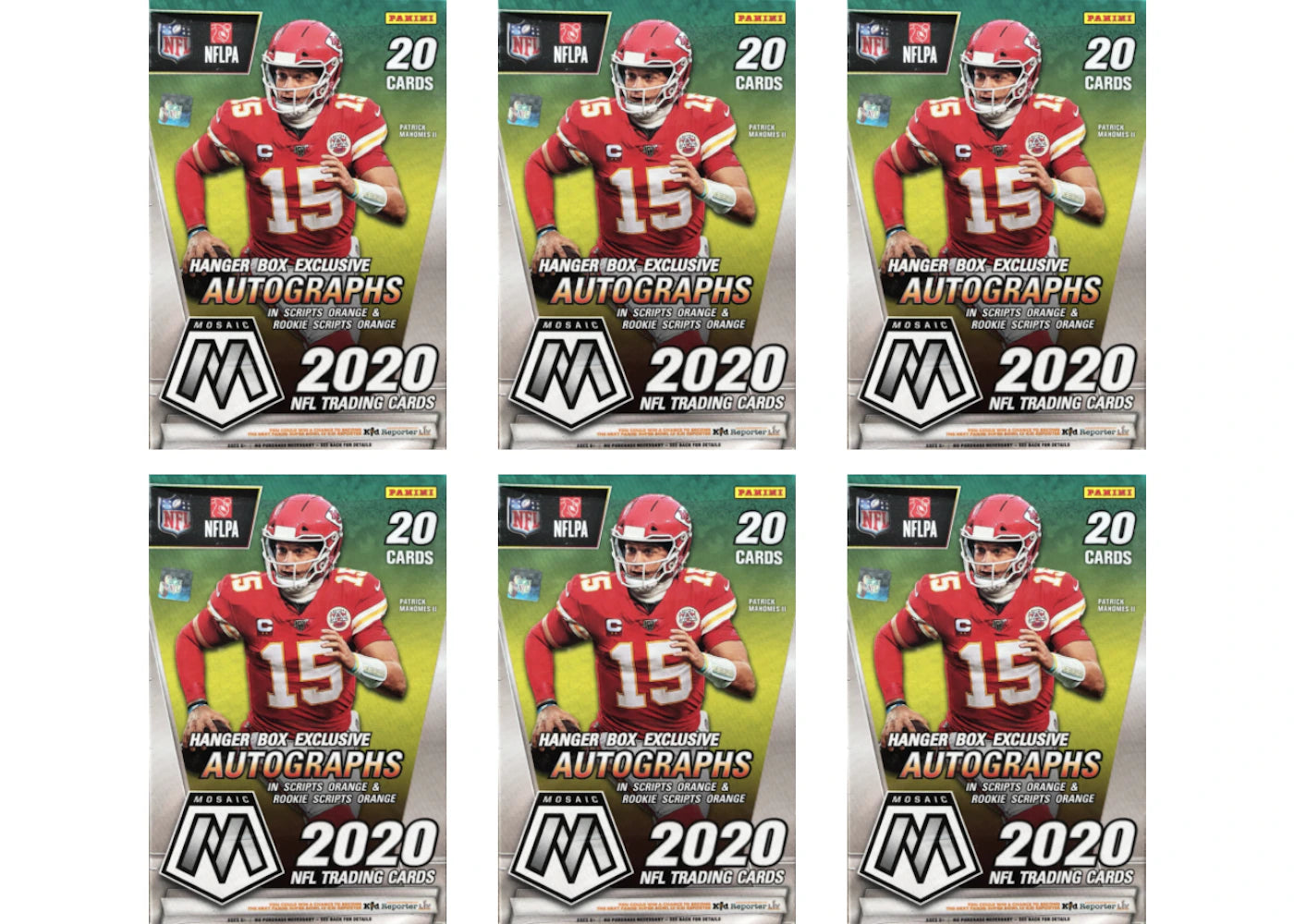 2020 Panini Mosaic Football Hanger Box Reactive Orange Parallels 6X Lot