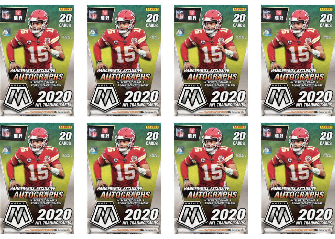 2020 Panini Mosaic Football Hanger Box Reactive Orange Parallels 8X Lot