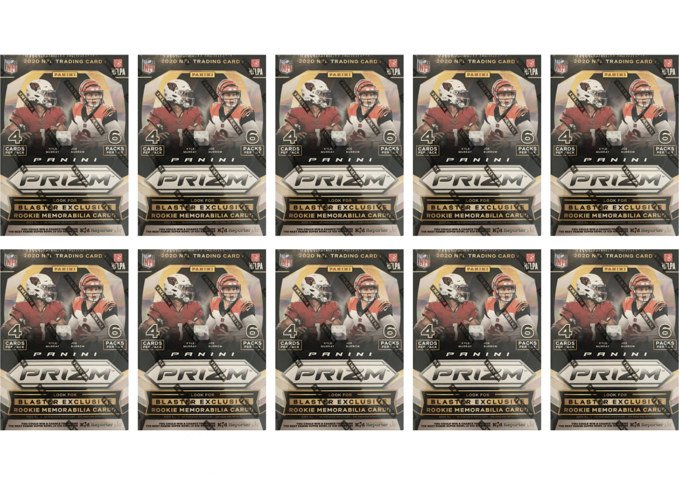 2020 Panini Prizm Football Blaster Box Lazer 10x Lot