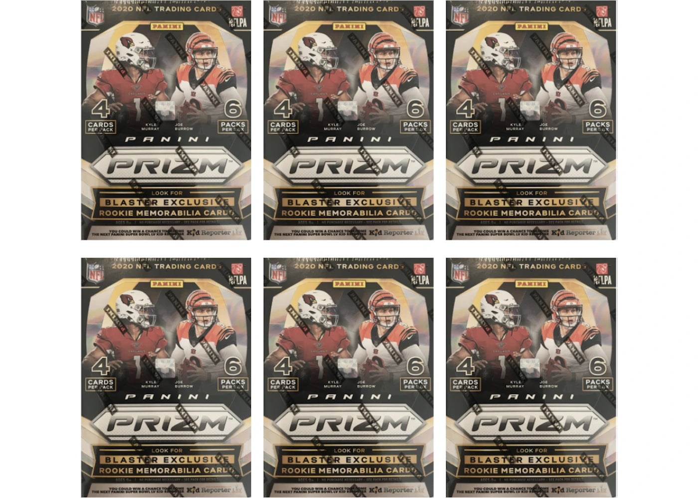 2020 Panini Prizm Football Blaster Box Lazer 6x Lot