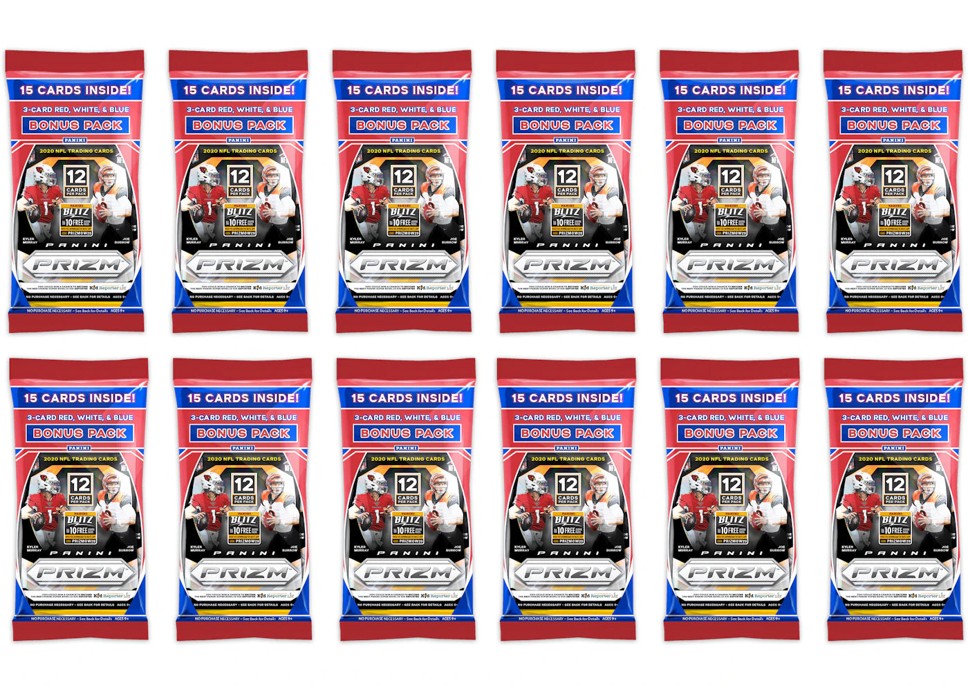 2020 Panini Prizm Football Cello Pack 12x Lot