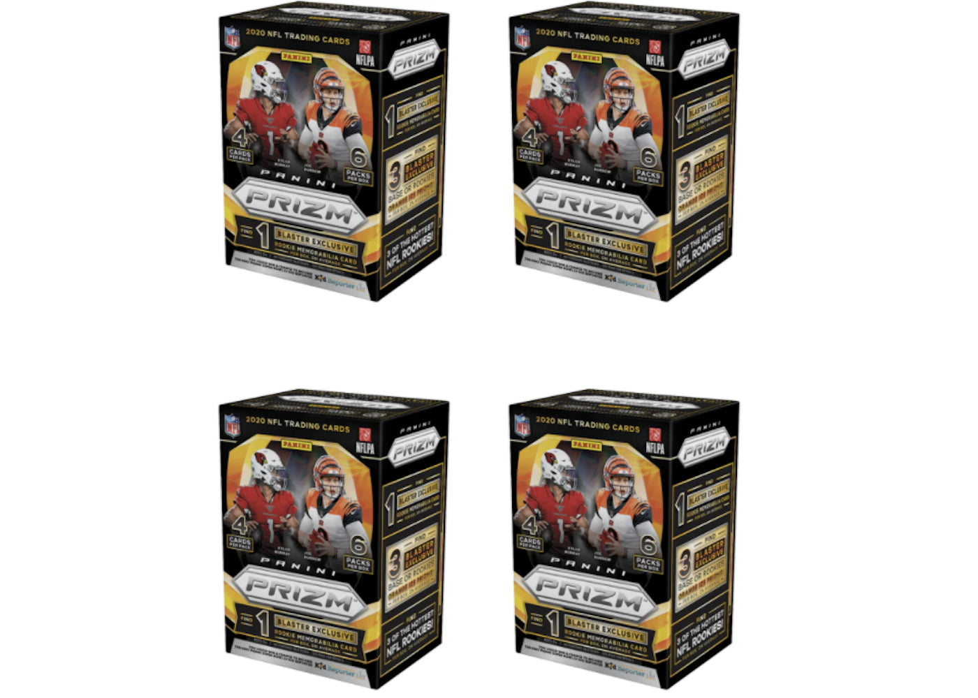 2020 Panini Prizm Football Fanatics Blaster Box Orange Ice 4x Lot