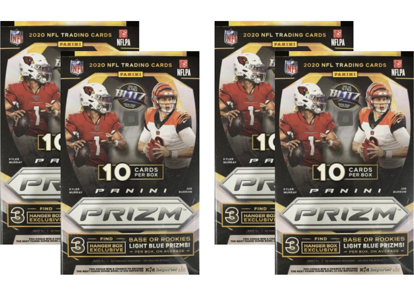 2020 Panini Prizm Football Hanger Box 10 ct Light Blue 4x Lot