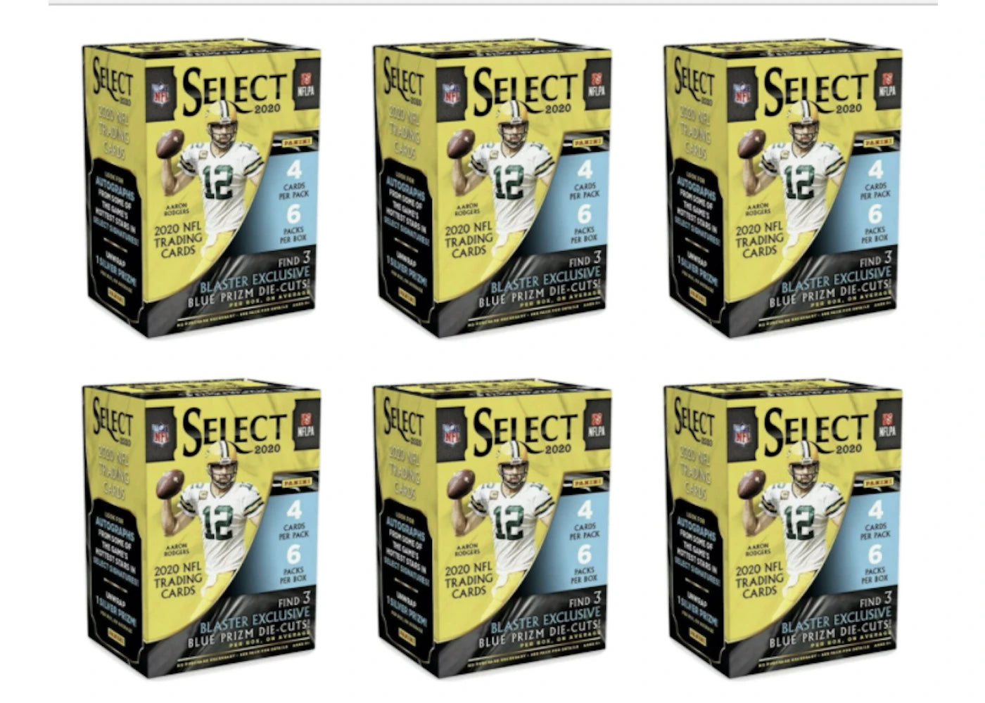2020 Panini Select Football Blaster Box 6x Lot (Blue Prizm Die-Cuts)