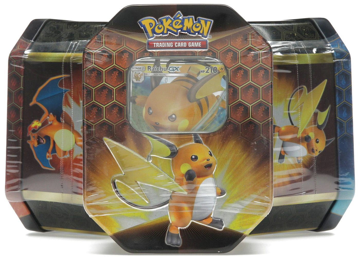2019 Pokemon Hidden Fates Tin 3x Lot Charizard/Gyrados/Raichu