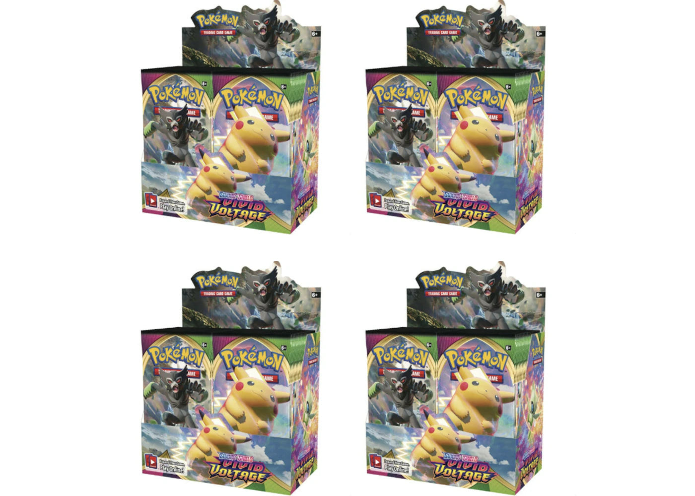 2020 Pokemon TCG Sword & Shield Vivid Voltage Booster Box 4X Lot