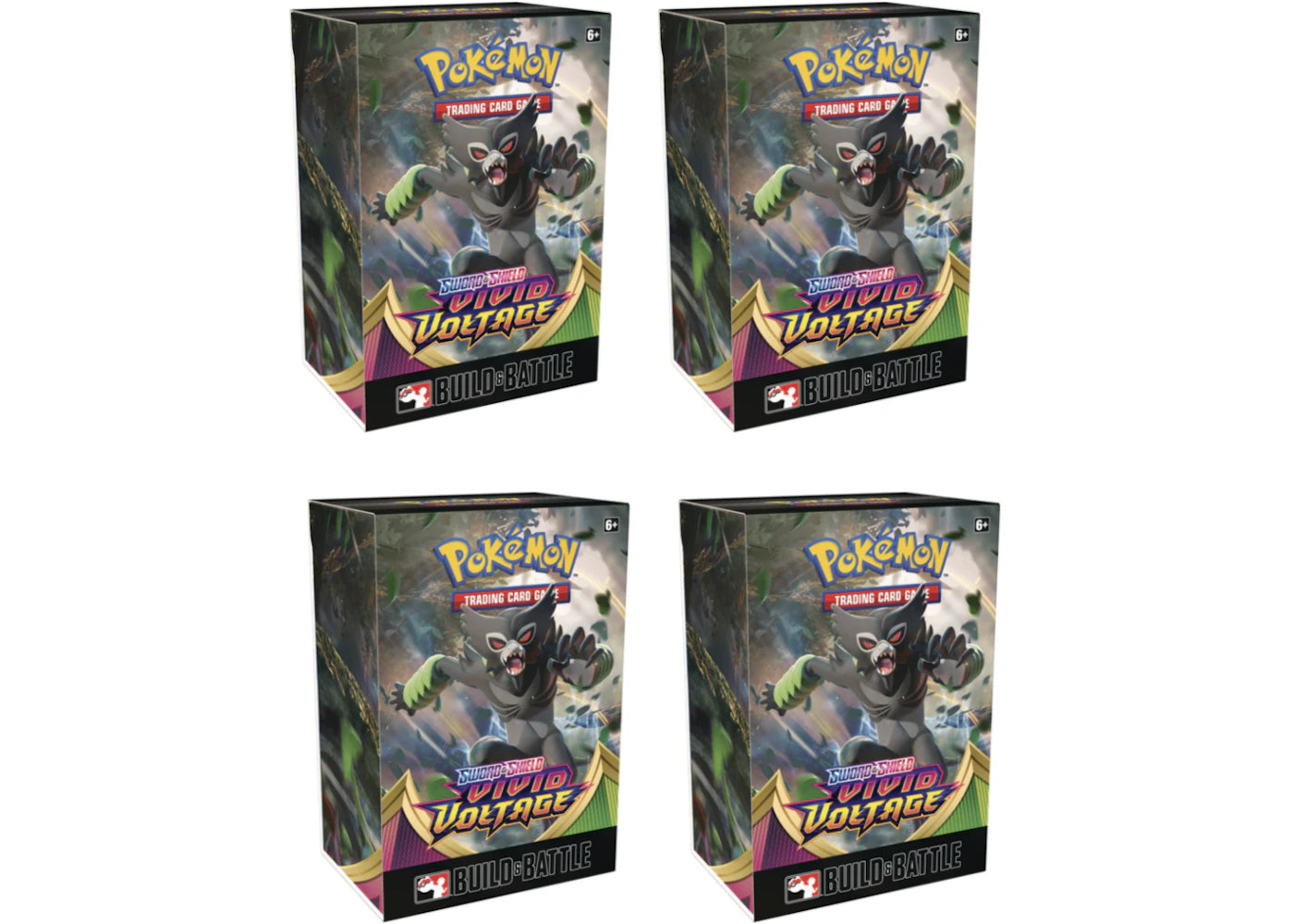 2020 Pokemon TCG Sword & Shield Vivid Voltage Build & Battle Box Pre-Release 4x Lot