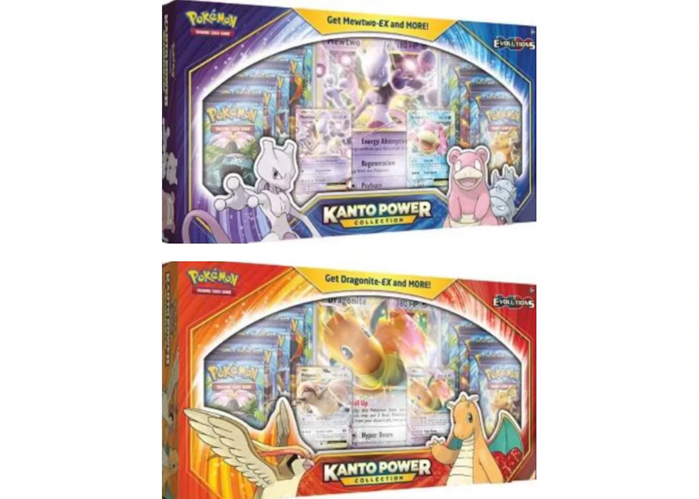 2020 Pokémon TCG XY Evolutions Kanto Power Collection Mewtwo-EX & Dragonite-EX Bundle