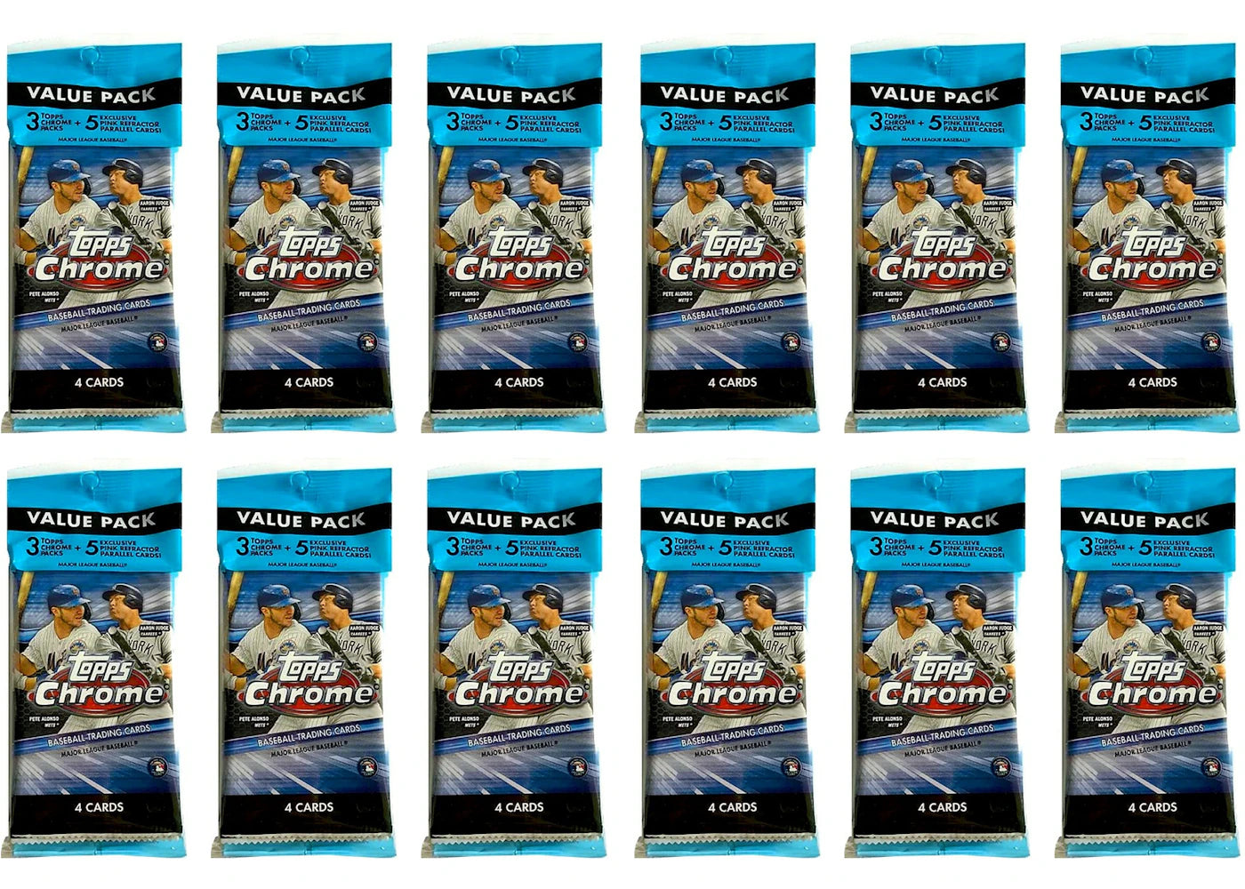 2020 Topps Chrome Baseball Value Pack 12x Lot