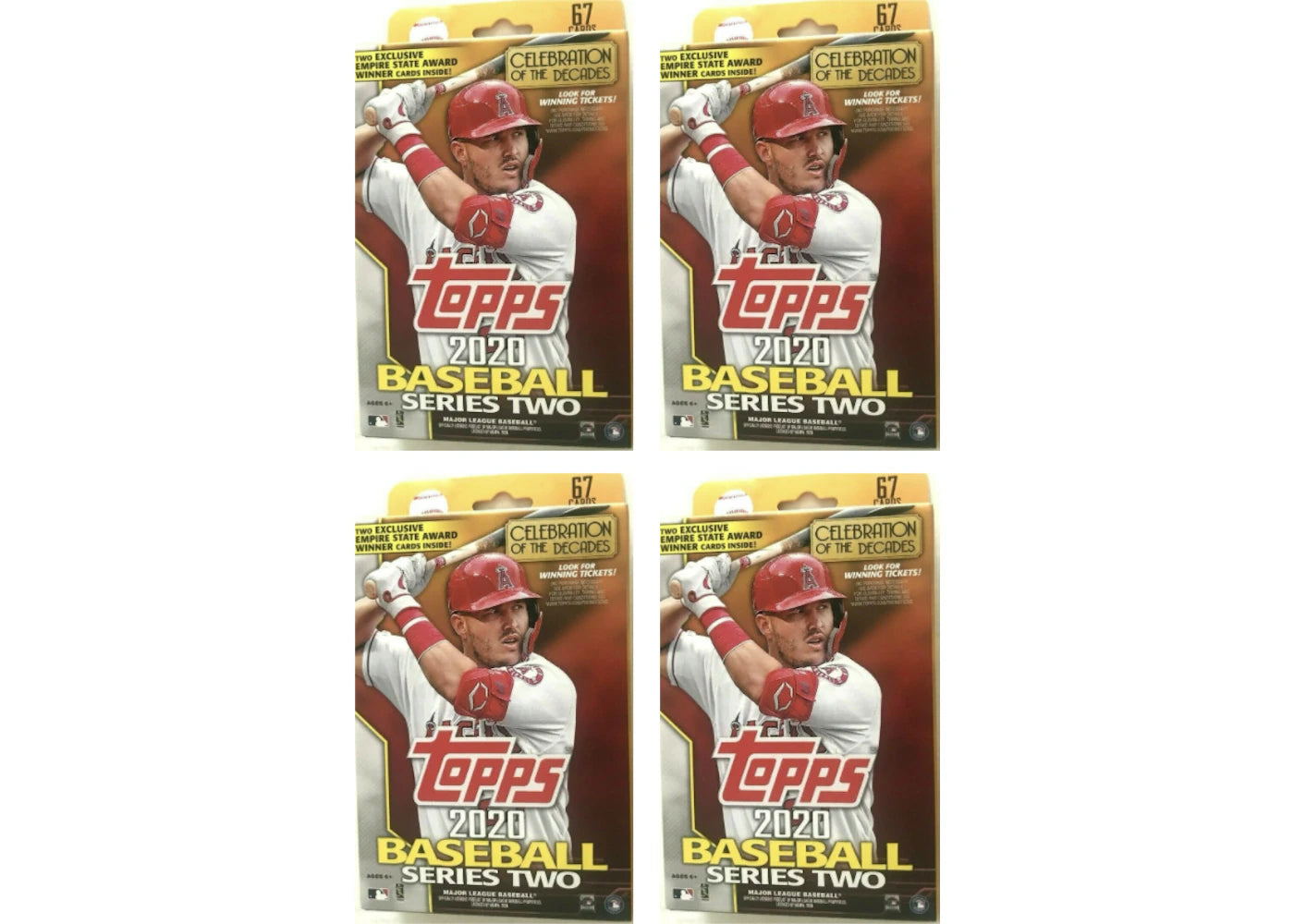 2020 Topps Series 2 Baseball Hanger Box 67 ct. 4x Lot
