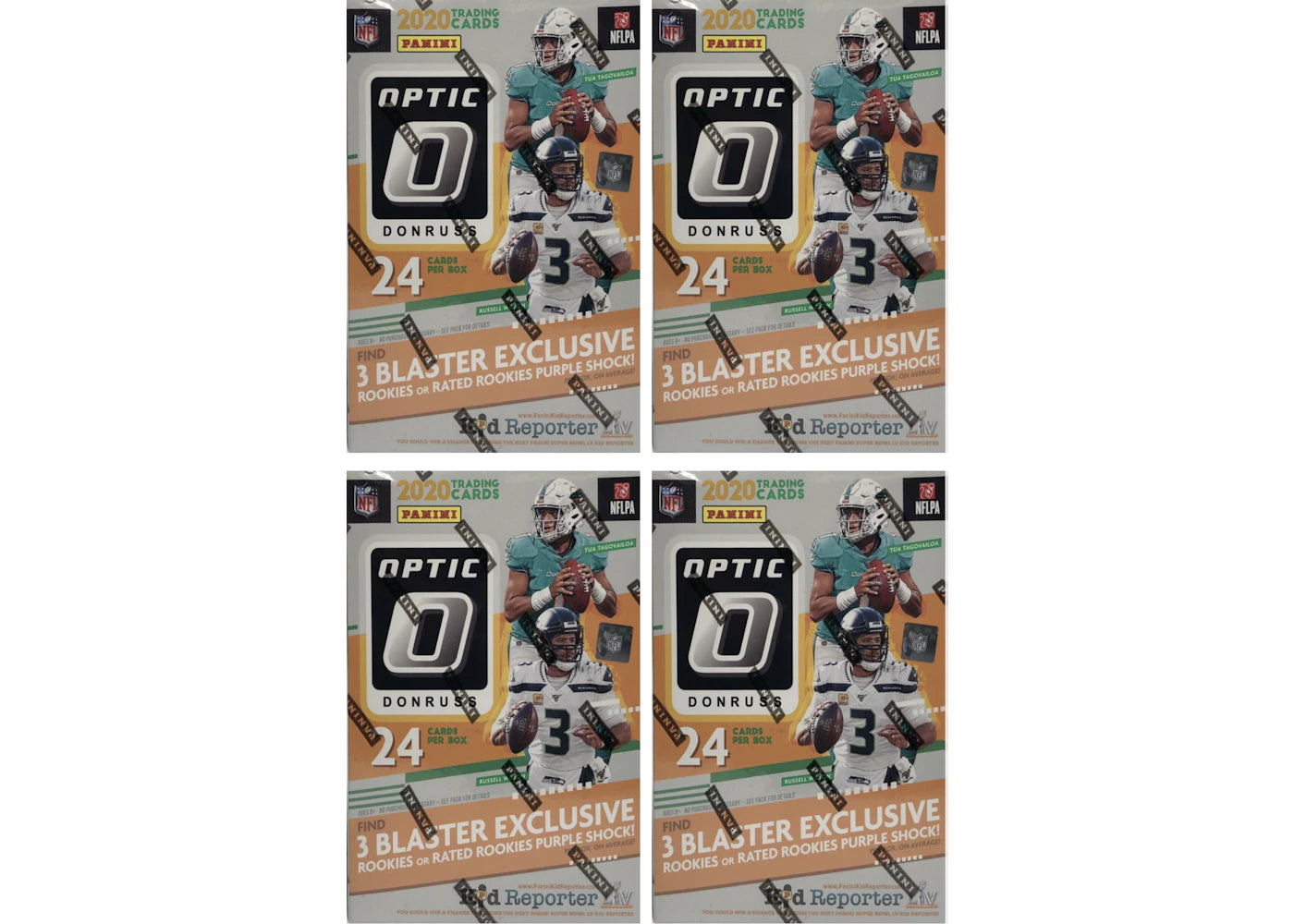 2020 Panini Donruss Optic Football Blaster Box (Purple Shock Parallels) 4x Lot