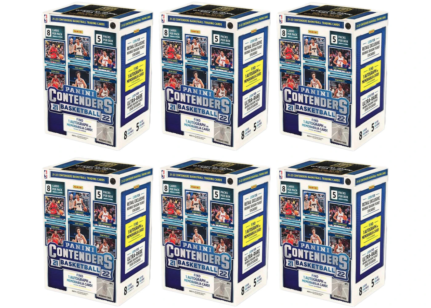 2021-22 Panini Contenders Basketball Blaster Box (40 Count) 6x Lot
