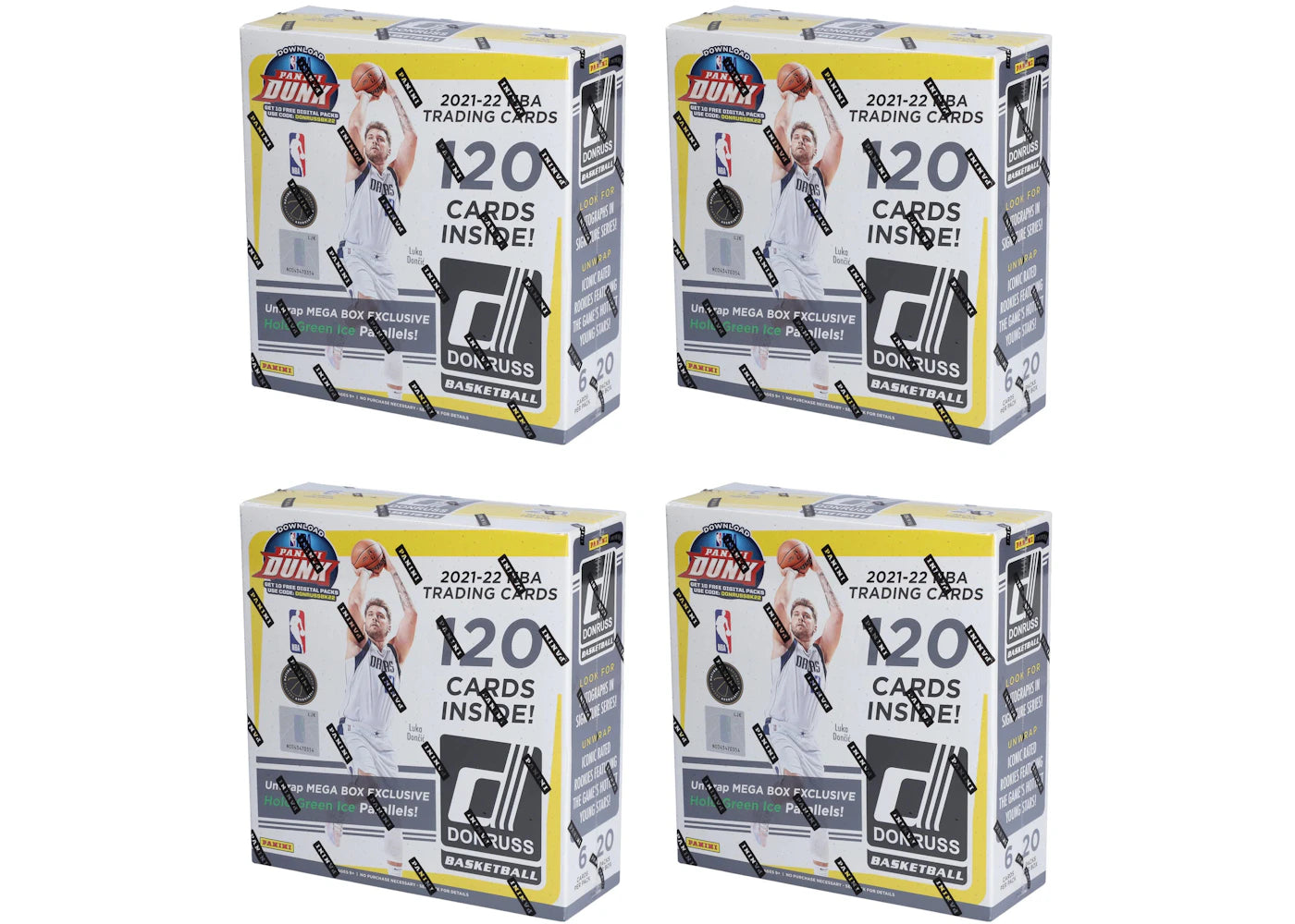 2021-22 Panini Donruss Basketball Fanatics Exclusive Mega Box (Holo Green Ice Parallels) 4x Lot
