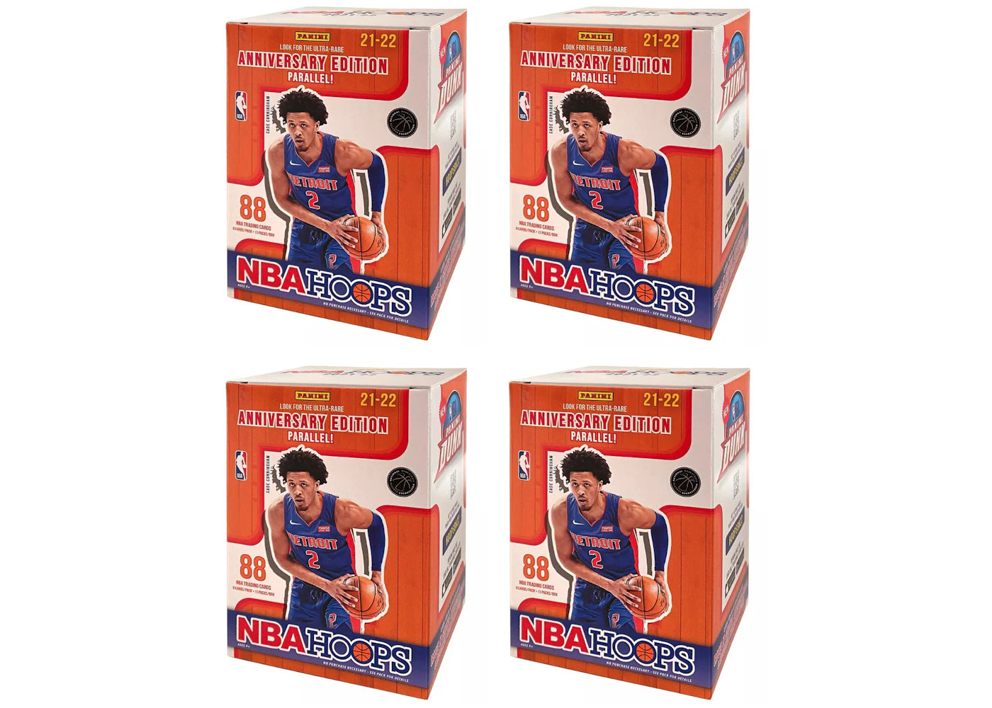 2021-22 Panini NBA Hoops Basketball Blaster Box (Anniversary Edition Parallel) 4x Lot