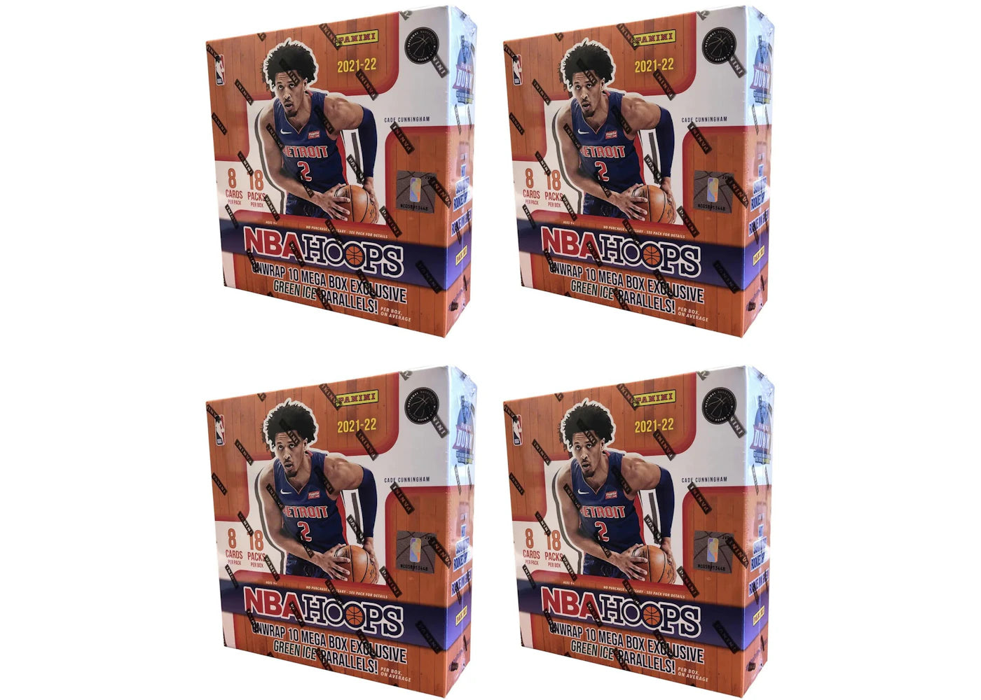 2021-22 Panini NBA Hoops Basketball Fanatics Exclusive Mega Box (Green Ice Parallels) 4x Lot