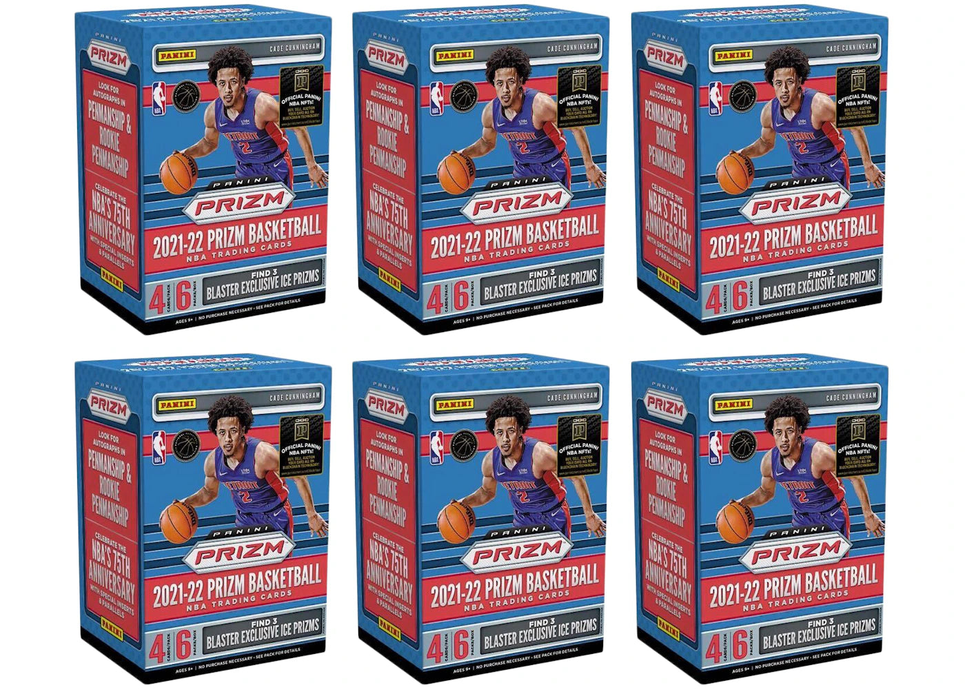 2021-22 Panini Prizm Basketball Blaster Box (Ice Prizms) 6x Lot