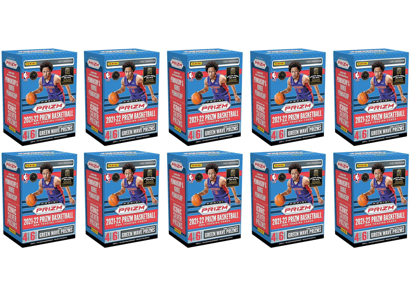 2021-22 Panini Prizm Basketball Fanatics Exclusive Blaster Box (Green Wave Prizms) 10x Lot
