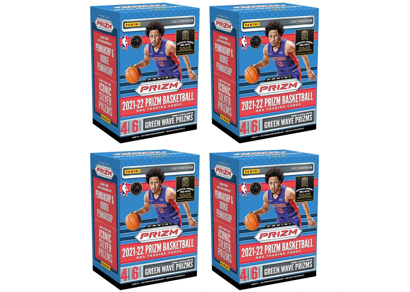 2021-22 Panini Prizm Basketball Fanatics Exclusive Blaster Box (Green Wave Prizms) 4x Lot
