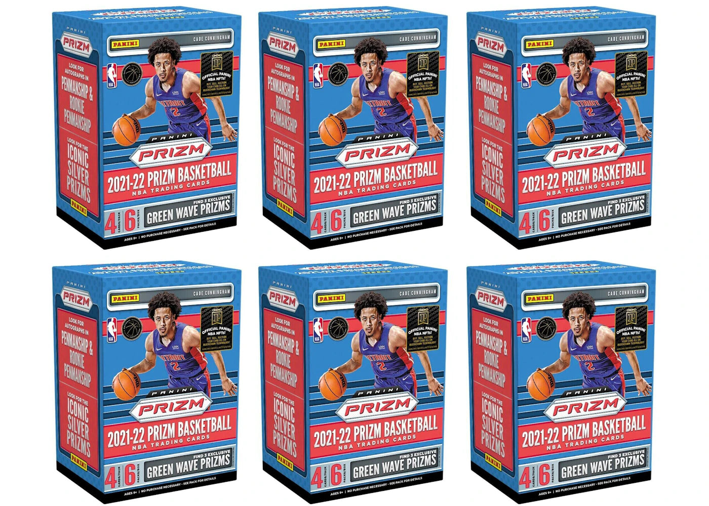 2021-22 Panini Prizm Basketball Fanatics Exclusive Blaster Box (Green Wave Prizms) 6x Lot