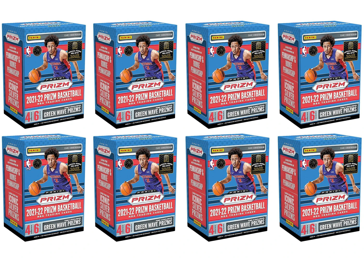 2021-22 Panini Prizm Basketball Fanatics Exclusive Blaster Box (Green Wave Prizms) 8x Lot