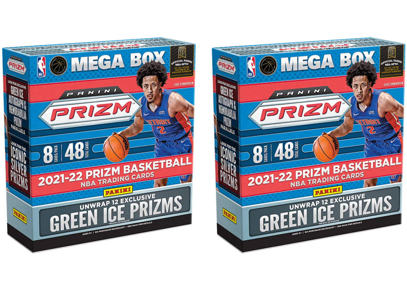2021-22 Panini Prizm Basketball Fanatics Exclusive Mega Box (Green Ice Prizms) 2x Lot