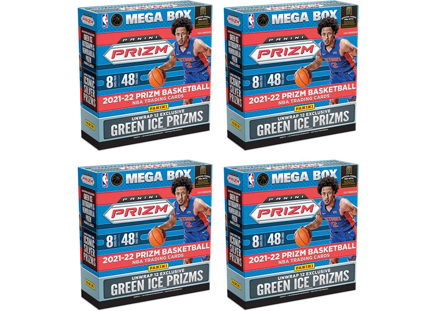 2021-22 Panini Prizm Basketball Fanatics Exclusive Mega Box (Green Ice Prizms) 4x Lot
