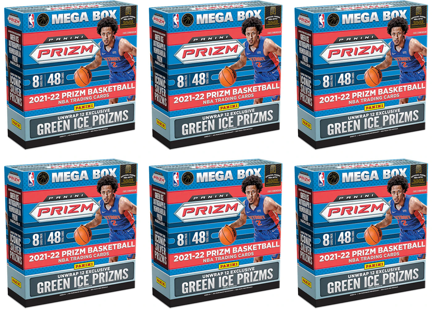 2021-22 Panini Prizm Basketball Fanatics Exclusive Mega Box (Green Ice Prizms) 6x Lot