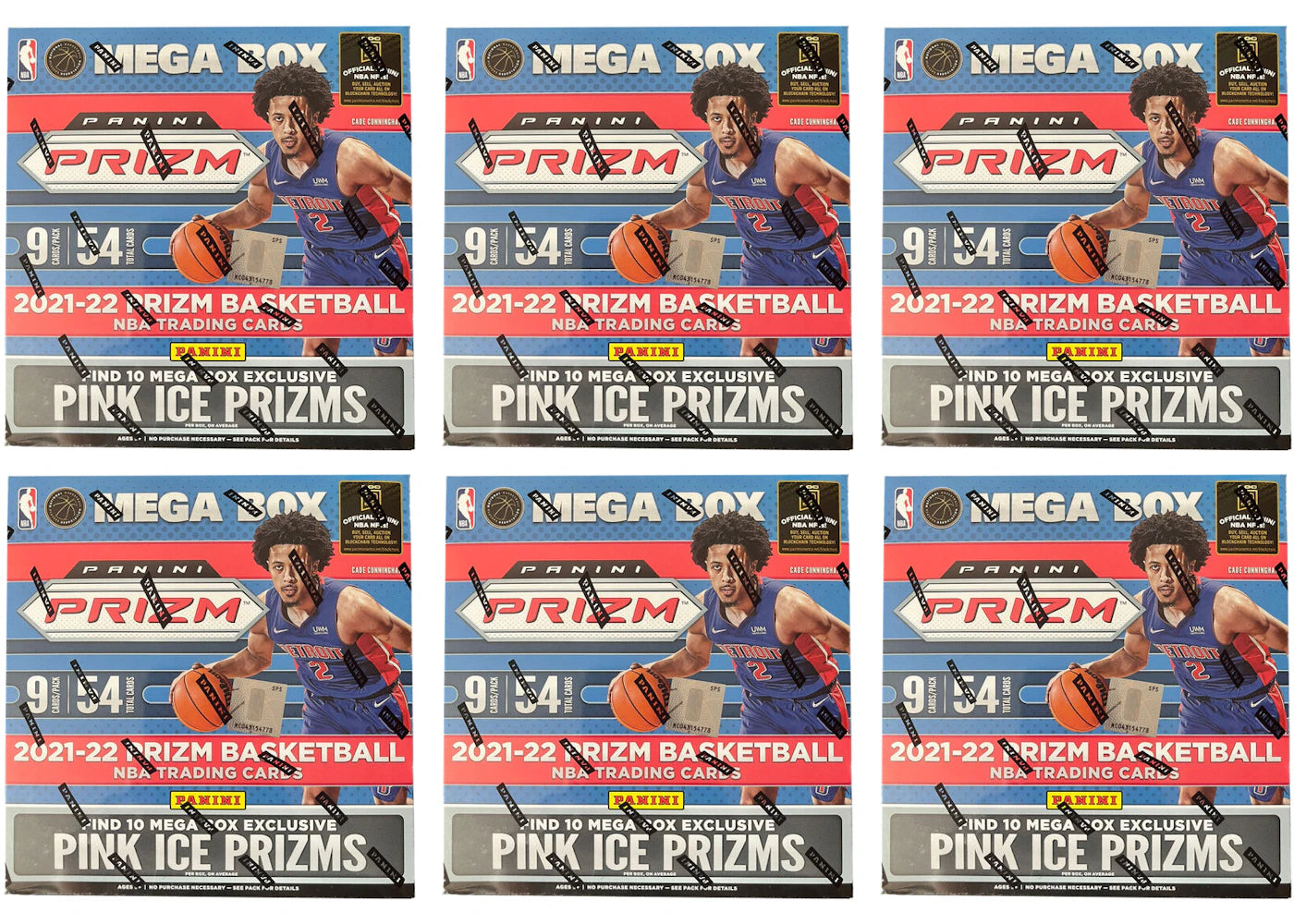 2021-22 Panini Prizm Basketball Mega Box (Pink Ice Prizms) 6x Lot