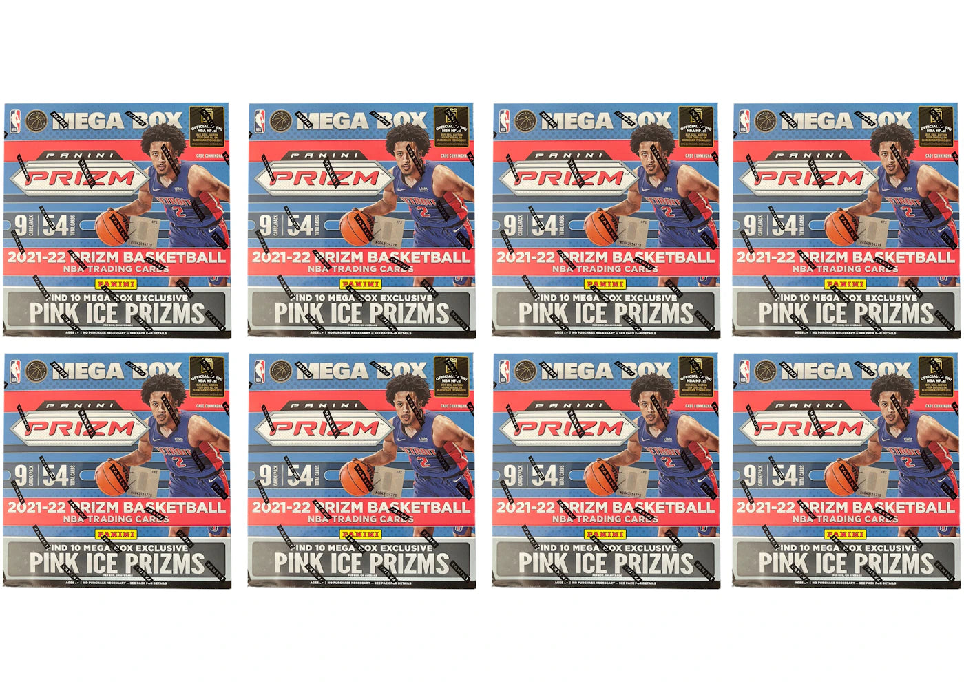 2021-22 Panini Prizm Basketball Mega Box (Pink Ice Prizms) 8x Lot