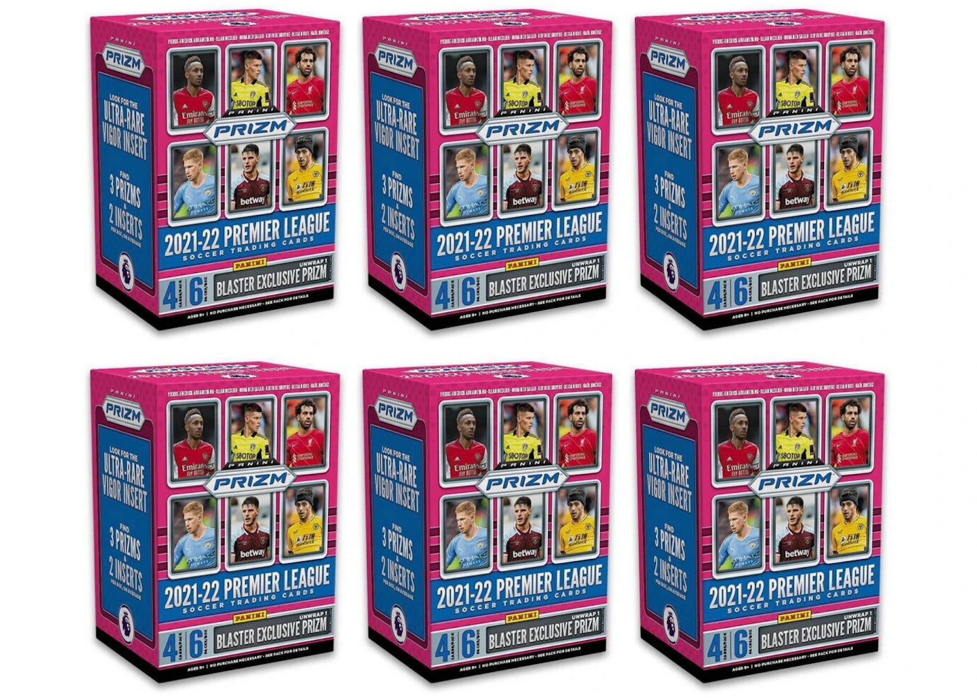 2021-22 Panini Prizm Premier League Soccer Blaster Box 6x Lot