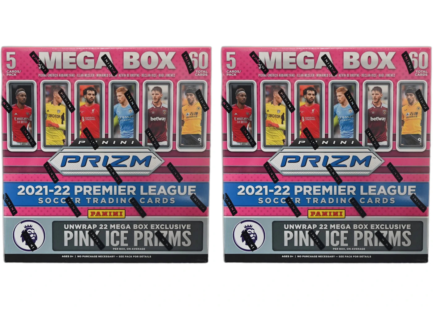 2021-22 Panini Prizm Premier League Soccer Mega Box (Pink Ice Prizms) 2x Lot