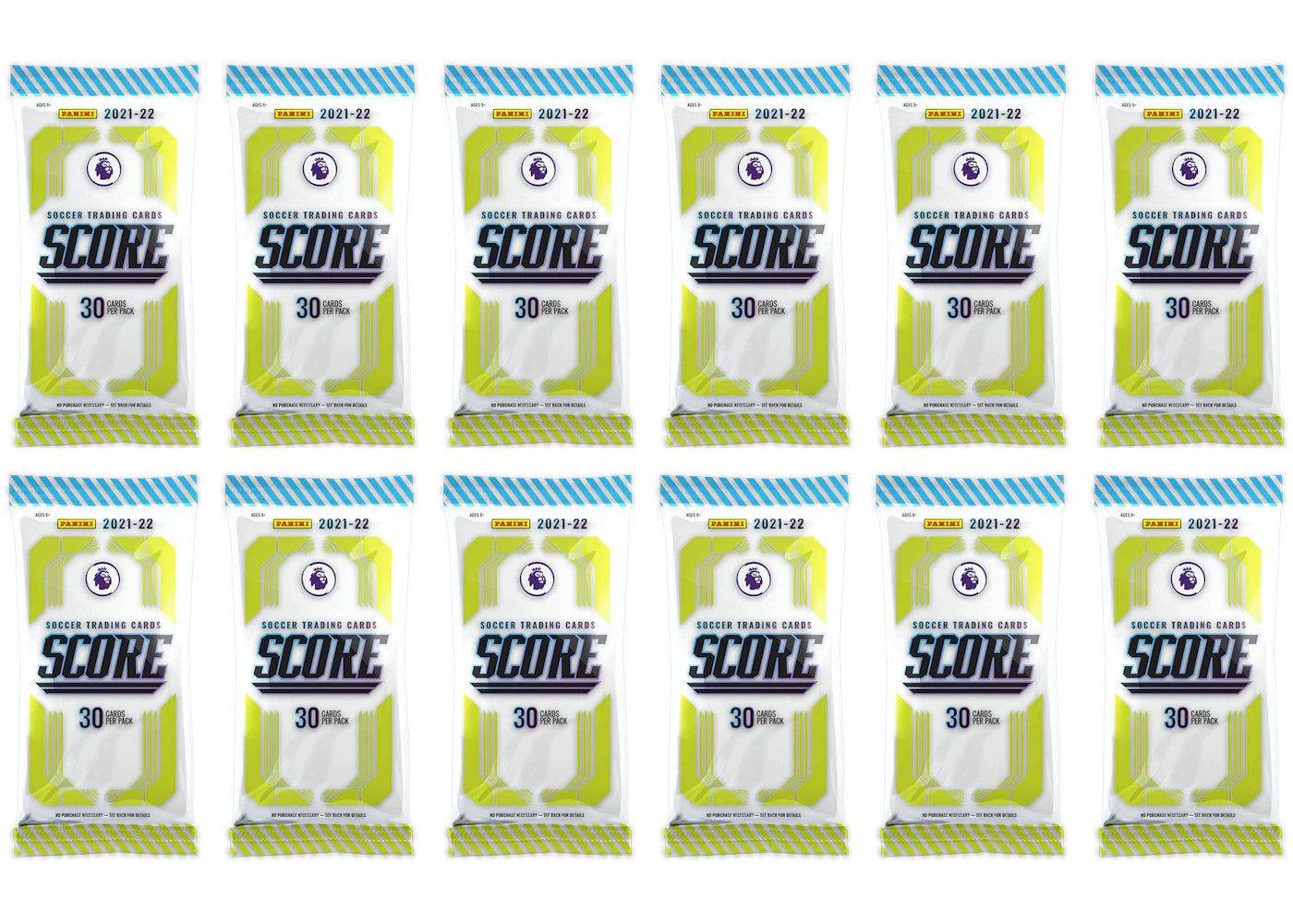 2021-22 Panini Score Premier League Soccer Fat Pack (UK Exclusive) 12x lot