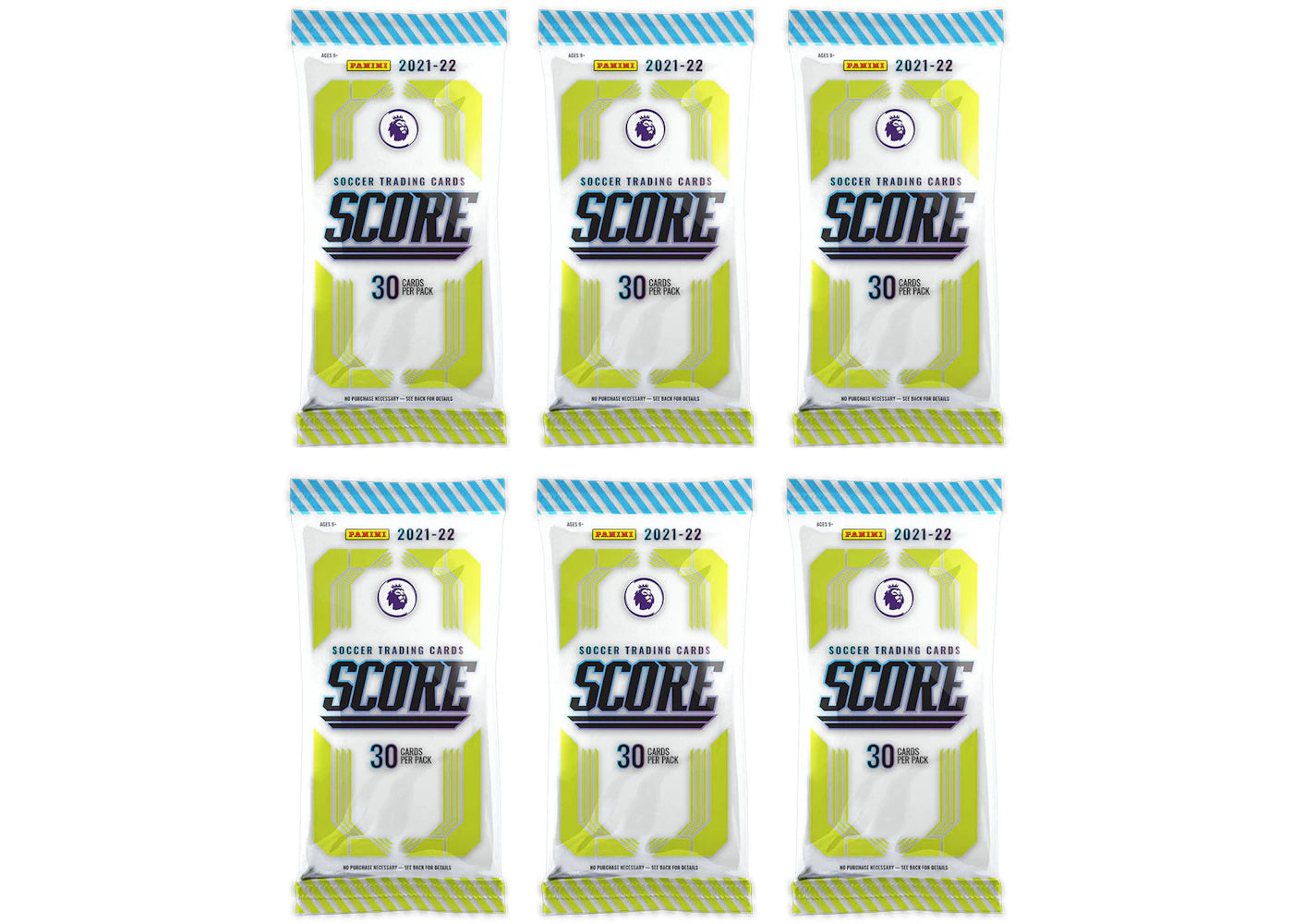 2021-22 Panini Score Premier League Soccer Fat Pack (UK Exclusive) 6x lot