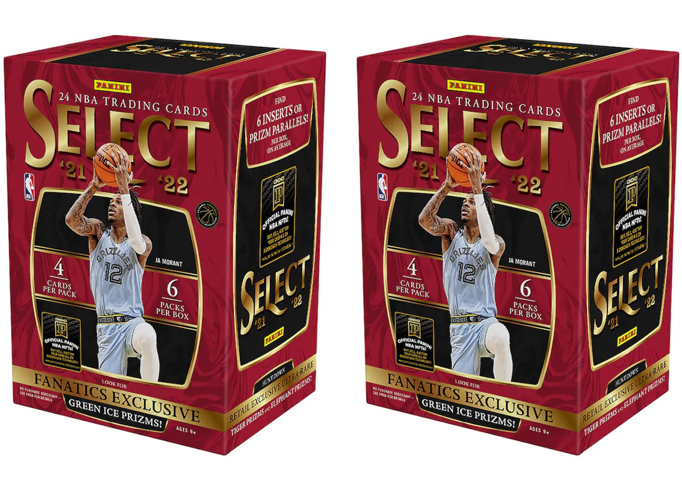 2021-22 Panini Select Basketball Fanatics Exclusive Blaster Box (Green Ice Prizms) 2x Lot