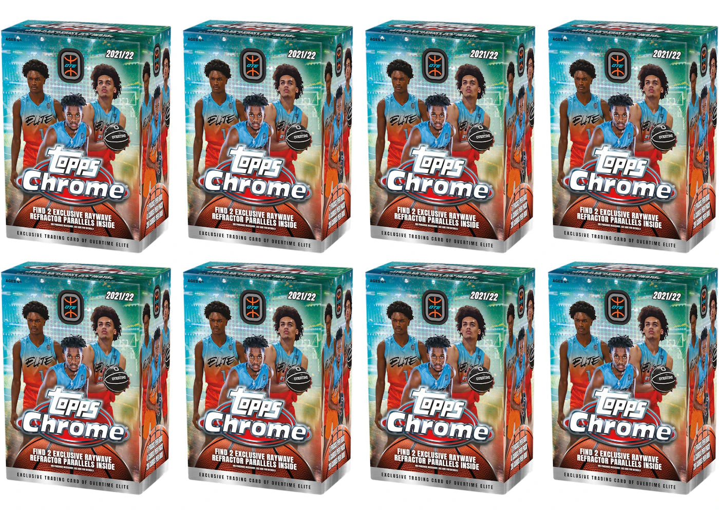2021-22 Topps Chrome Overtime Elite Basketball Blaster Box 8x Lot