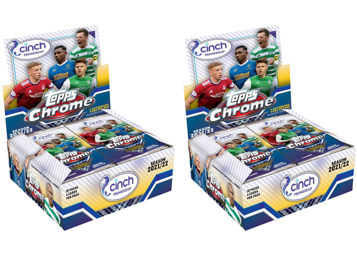 2021-22 Topps Chrome SPFL Soccer Hobby Box 2x Lot