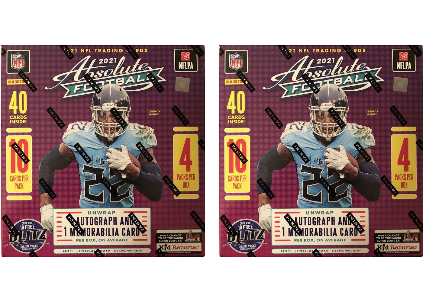 2021 Panini Absolute Football Mega Box (Teal Parallels) (Fanatics Exclusive) 2x Lot
