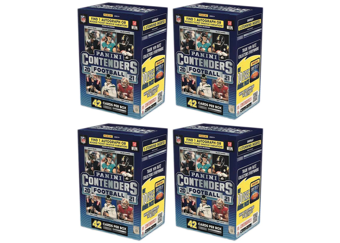 2021 Panini Contenders Football Blaster Box 4x Lot