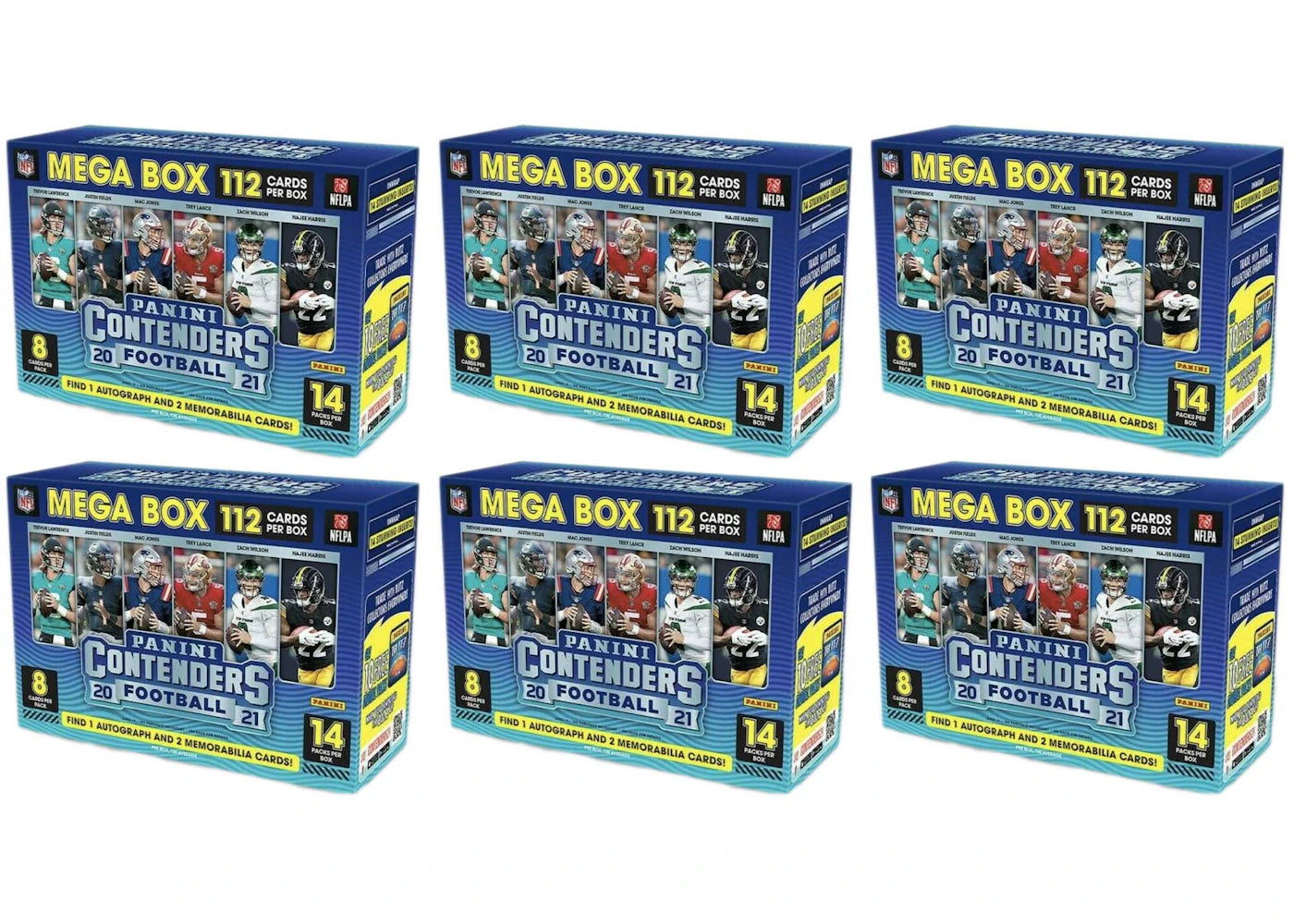 2021 Panini Contenders Football Mega Box (112 Ct.) 6x Lot