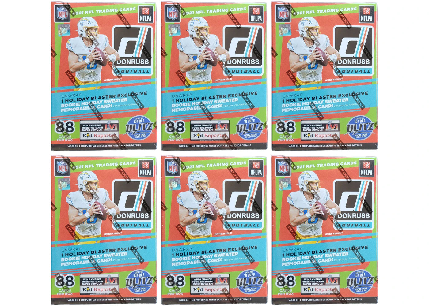 2021 Panini Donruss Football Blaster Box (Holiday Exclusive) 6x Lot