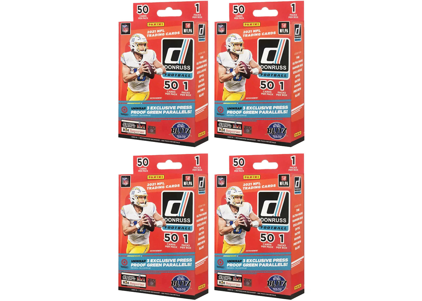 2021 Panini Donruss Football Target Exclusive Hanger Box 4x Lot