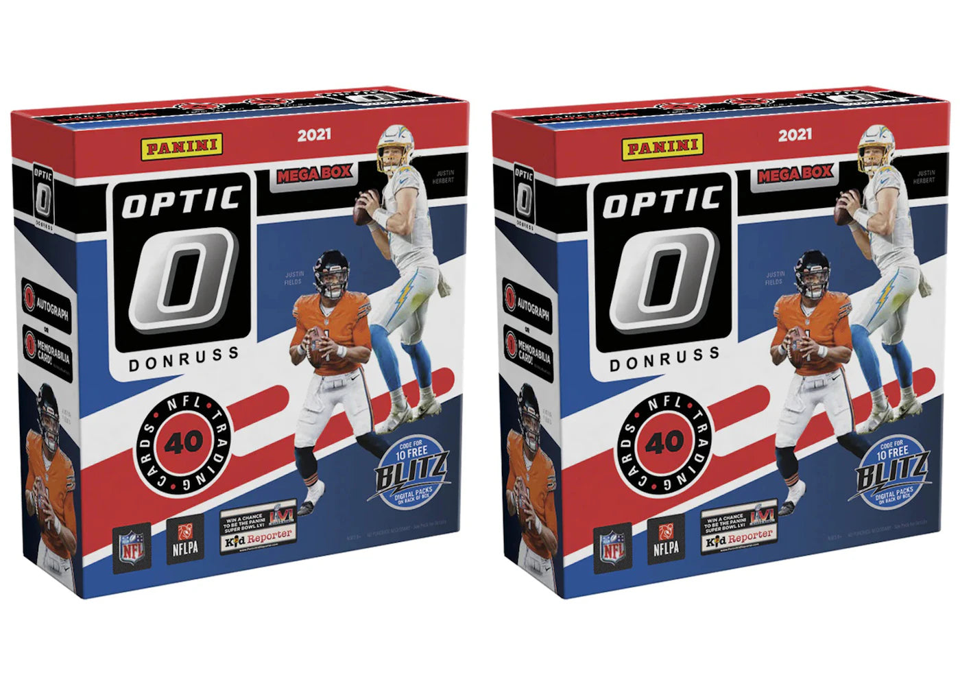 2021 Panini Donruss Optic Football Fanatics Exclusive Mega Box (Red Hyper Parallels) 2x Lot